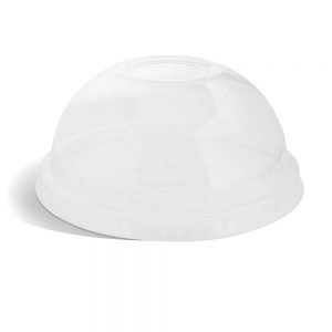 500ml Compostable PLA Dome Lid with Spoon Hole Slot