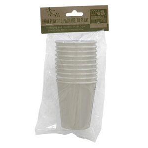 Single Walled No Logo Cup in a Compostable Bag
